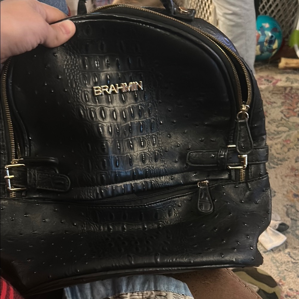 Brahmin Black Textured Men's Backpack